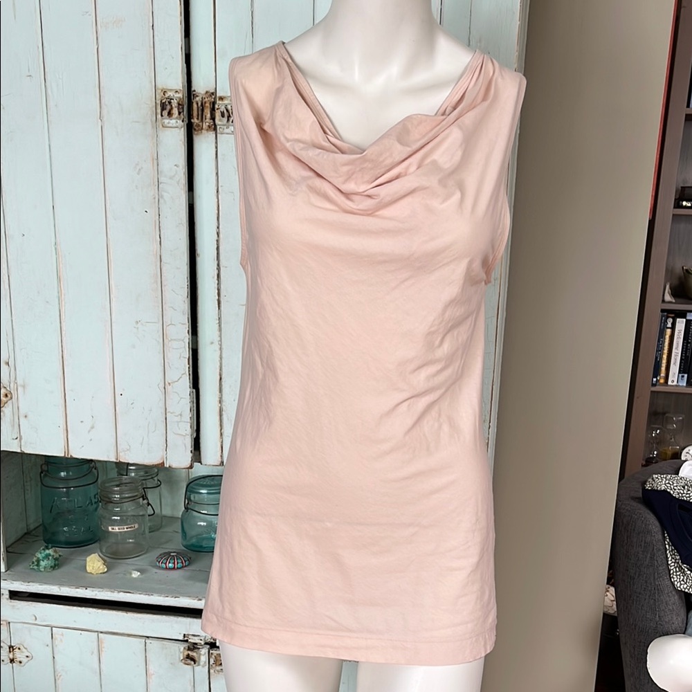 Theory M Pink Sleeveless Cowl Neck Top